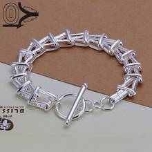 Wholesale Silver Plated Bracelet,Wedding Jewelry Accessories,Fashion Silver Yang Ladder To Bracelets Bangle Gift 2024 - купить недорого