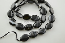 White veins Black onyx 12X16mm Smooth Flat oval Stone loose beads 2024 - buy cheap