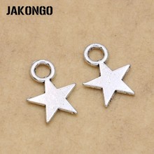 Jajongo-Colgante de estrella Chapado en plata antigua para fabricación de joyas, pulsera, collar, accesorios, 50 unidades por lote 2024 - compra barato