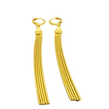 Pendientes largos de mujer Sexy llenos de oro amarillo borla 2024 - compra barato