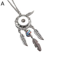 Luwellever Fashion 245 Dreamcatcher Necklace Pendant Fit 12mm 18mm Snap Button Charm Jewelry For Women Gift 2024 - buy cheap