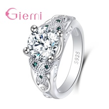 ¡Novedad! anillo de plata geométrica de Ley 925 para mujer con circonita cúbica brillante, joyería de boda para fiestas, venta al por mayor 2024 - compra barato