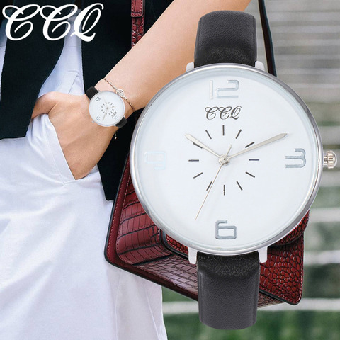 CCQ Женские повседневные кварцевые часы с кожаным ремешком Newv, аналоговые наручные часы, роскошные модные повседневные часы для женщин A40 2022 - купить недорого