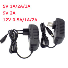 Adaptador de corriente AC a DC 100-240V, cargador de 5V, 12V, 9V, 1A, 2A, 3A, 0.5A, enchufe US EU, 5,5mm x 2,5mm para lámpara de tira LED CCTV 2024 - compra barato