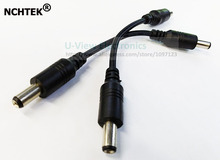 NCHTEK-Cable conector de alimentación Dual DC 5,5x2,1mm macho a macho para sistemas CCTV, envío gratuito por DHL, 200 Uds. 2024 - compra barato