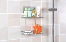 1PC Steel Two Layer Storage Basket Bathroom Products Luxury Cosmetic Storage Bathroom Shelf Holder Bathroom Accessories OK 0722 2024 - buy cheap