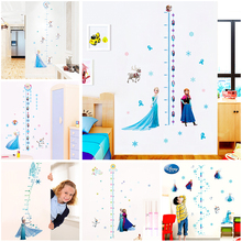 cartoon disney frozen height measure wall stickers bedroom home decor Elsa Anna princess growth chart wall decals posters 2024 - buy cheap