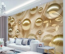 Beibehand-papel de parede personalizado fashion 3d, mural, pérola dourada, belo padrão, estéreo, tv, plano de fundo, parede 2024 - compre barato