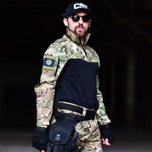 Camisa tática de combate airsoft, camisa militar respirável de manga longa camuflada para treinamento de campo militar, atirar de cs e airsoft 2024 - compre barato