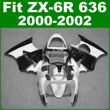 Carenados blancos y negros para Kawasaki, kit de carenado para Kawasaki 2000 2001 2002 ZX6R Ninja ZX 6R 636 00 01 02, kits de carrocería ZX636 D4Q6 2024 - compra barato