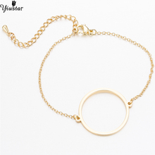 Yiustar Simple Round Bracelet in Chain and Link Bracelets Women Girls Hollow Circle Stainless Steel Bracelet Gold Girls Gifts 2024 - buy cheap