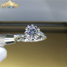 100% anillo de diamante de moissanita de oro de 18K 750Au color D VVS con certificado nacional MO-001015 2024 - compra barato