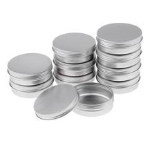 10 latas redondas de aluminio vacías con tornillo, tapas cosméticas, contenedor, tarro redondo de 3,5 oz/100g 2024 - compra barato