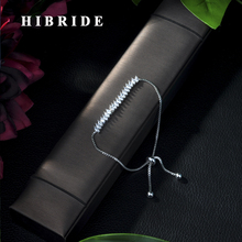 HIBRIDE модный роскошный браслет для мамы прозрачный белый круглый свадебный браслет с камнем Новый энергетический браслет для женщин B-47 2024 - купить недорого
