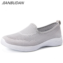 JIANBUDAN Women's sneakers Summer flat bottom breathable walking shoes Mesh casual Slip-on Lightweight shoes 35-40 size 2024 - buy cheap