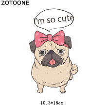 ZOTOONE Cute dog Animal Iron On Patches Clothes Sticker DIY Handmade Heat Transfer for T-shirt Printed Stick-On  Stick-On D 2024 - buy cheap