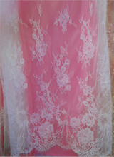 luxury  eyelash french lace fabric  cord lace fabric cotton lace fabric sequin fabric for wedding dress 2024 - buy cheap