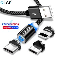 OLAF Magnetic Cable For iPhone Xs X 8 7 Plus Magnetic Charger Micro USB Type C Cable For Xiaomi Samsung S9 S8 Huawei Mate 20 Pro 2024 - buy cheap