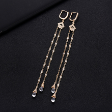 janekellyTrendy Luxury Long Tassels Dangle Earrings For Women Wedding Cubic Zircon Crystal African Dubai Silver Bridal Earring 2024 - buy cheap