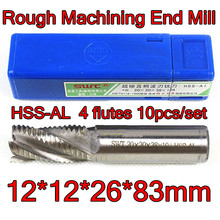 12*12*26*83mm 10pcs/set 12mm petiole 4 flutes HSS-AL Rough machining End Mill Machining  steel Free shipping 2024 - buy cheap
