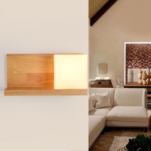 Simple Wooden Glass Wall Lamp Modern LED Wall Light Fixtures For Bedroom Indoor Home Lighting Bedside Wall Sconce Lampara 2024 - buy cheap