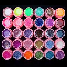 30 PCS Glitter Mix Colors UV Builder Gel Acrylic Set for Nail Art Tips Pink New 2024 - buy cheap