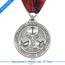 Medallas de arte, medallas de plata antigua económica con cintas, medallas de metal personalizadas de fábrica de alta calidad 2024 - compra barato