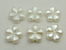 200 Ivory Acrylic Faux Pearl Faceted Flower Beads 14mm Spacer Imitation Pearl 2024 - buy cheap