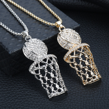 Hip Hop Jewelry Basketball Box Pendant Necklace Gold/Silver Color Chain Necklace Men Sports Accessories 2024 - buy cheap