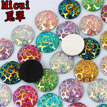 Micui 100PCS 11.5mm Crystal AB Color Round Flatback Resin Rhinestones Stone Beads Scrapbooking Crafts Jewelry Accessories MC764 2024 - buy cheap