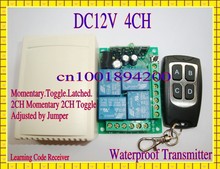 DC12V Interruptor De Controle Remoto ON OFF Transmissor À Prova D' Água Receptor Transmissor 2CH 2CH Momentary Alternar 315/433 MHZ 4 Tipo saída 2024 - compre barato