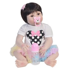 Lifelike 23'' Newborn Doll Can Bathe Full Silicone Reborn Dolls Baby Princess white skin adorable Best Birthday Gifts for Girl 2024 - buy cheap
