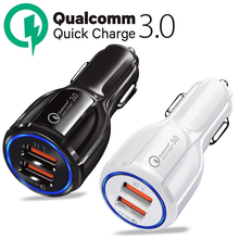 USb Car charger adapter QC3.0 Certified Quick Charge 3.0 Dual 2 USB Port Fast Car Charger 36W Accessor for phone Wholesale 2024 - buy cheap