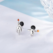 2019 Hot Sale 925 Sterling Silver Stud Earrings Girl Jewelry Asymmetry Cartoon Astronaut Earring For Women Fashion Birthday Gift 2024 - buy cheap