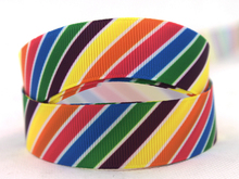[IuBuFiGo] Free Shipping 22mm Colorful stripes,7/8" Grosgrain ribbon printed DIY hair accessory ribbons 10yards/roll XZD-905 2024 - buy cheap
