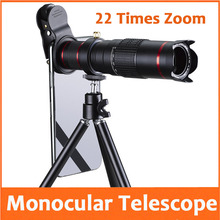 22 Times Gift Zoom Outdoor Travel Monocular Telescope Focus Adjustable 22X Telescope with mobile phone Camera Handset Clip 2024 - buy cheap