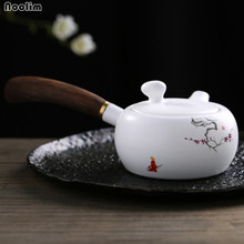 NOOLIM Hand Painted Plum Blossom Pattern Tea Pot Matte White Porcelain Teapots High Quality Chinese Office Kung Fu Kettle 2024 - buy cheap