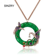 SINZRY pendant necklaces cubic zirconia peacock simulated opal big necklaces women jewelry accessory 2024 - buy cheap
