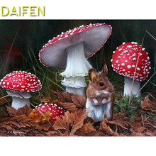 Full Round Diamond painting DIY 3D Diamond mosaic Full Square Diamond embroidery Cross stitch forest mushroom fallen mouse 2024 - buy cheap