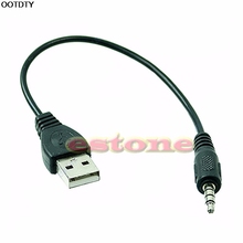 Preto USB Male to 3.5mm Stereo Headphone Jack de Áudio Cabo Plug Para MP3 MP4 # L060 # new hot 2024 - compre barato
