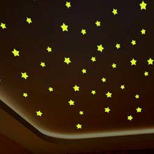 100 флуоресцентные звезды, светящиеся игрушки для детской спальни, комнат для хранения, детские светящиеся наклейки с пентаграммой 2024 - купить недорого