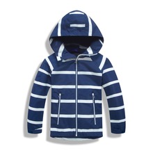 Водонепроницаемые куртки в полоску для маленьких мальчиков и девочек; теплое Детское пальто из флиса; детская верхняя одежда; От 3 до 12 лет 2024 - купить недорого