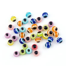 New Children Handcraft Department Mix Color Evil Eye 8mm 9x10mm Resin Stripe Beads DIY Bracelet Accessory jewelry Findings 2024 - buy cheap