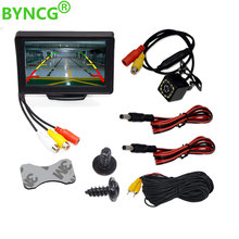 BYNCG-Monitor de espejo retrovisor de coche, sistema de aparcamiento automático, LED, cámara de visión nocturna, reversa de respaldo, CCD, vista trasera, cámara de coche, 4,3" 2024 - compra barato
