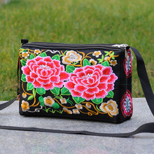 Fashion Embroidery Women Travel handbags!Nice Multi Floral embroidered Lady Shoulder&Crossbody bag Bohemian Three-layers Carrier 2024 - buy cheap