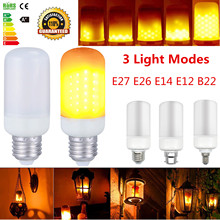 3 Modes Flame Lights E27 E26 E14 E12 B22 LED Flame Effect Fire Light Bulb 7W Flickering Emulation Christmas Halloween Decor Lamp 2024 - buy cheap