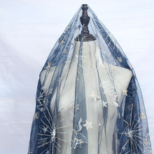 Stars Pegasus Embroidery net mesh fabric Dance Costume wedding dress making sold by yard (91cm) 2024 - buy cheap