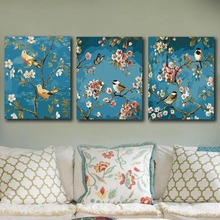 DIY colorings pictures by numbers with colors Birds and flowers picture drawing painting   framed decor three pieces 2024 - buy cheap