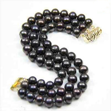 Модные красивые женские жемчужные украшения 7-8 мм черный цвет пресноводный жемчуг браслет 7,5 дюйма 2024 - купить недорого