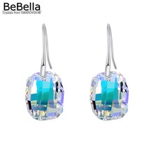 BeBella-pendientes colgantes de gota cuadrada para mujer y niña, con cristales de piedra Swarovski en 6 colores, joyería 2024 - compra barato